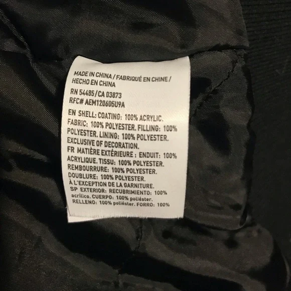 AEO- Womens Floral Embroidered Black Bomber Jacket - Picture 9 of 9